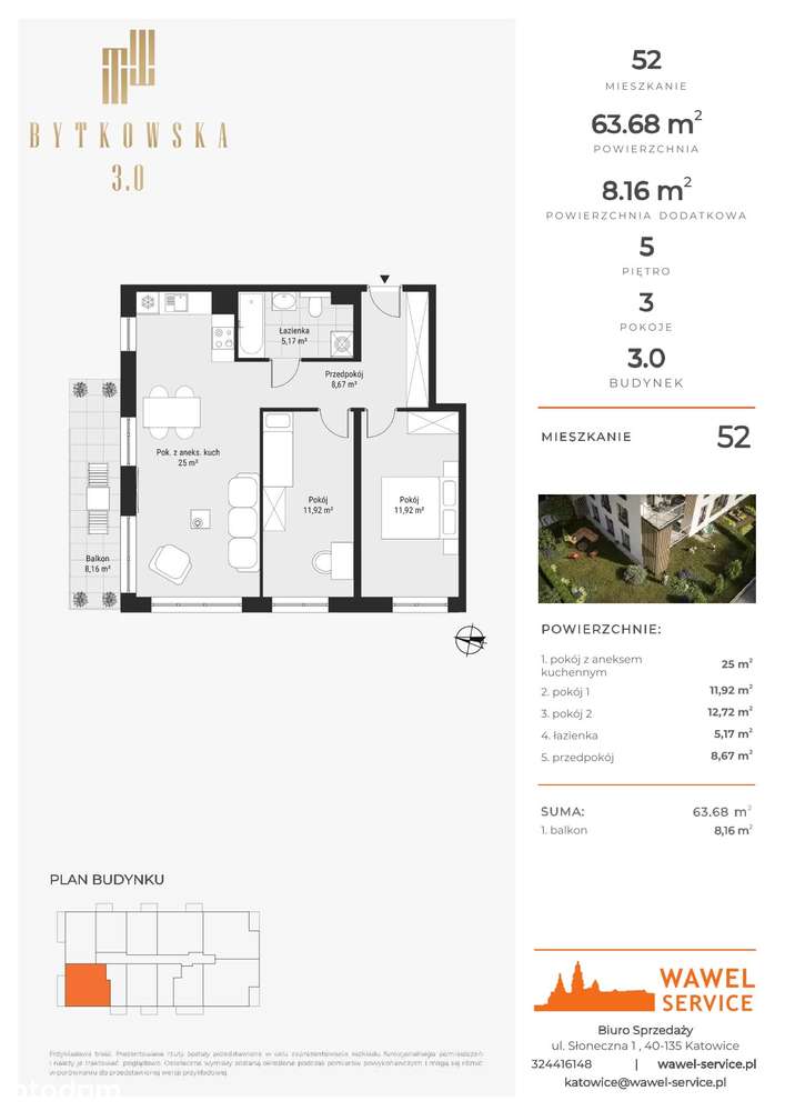 3-pokojowe mieszkanie 63m2 + balkon Bezpośrednio - Pełny obrazek: 2/9