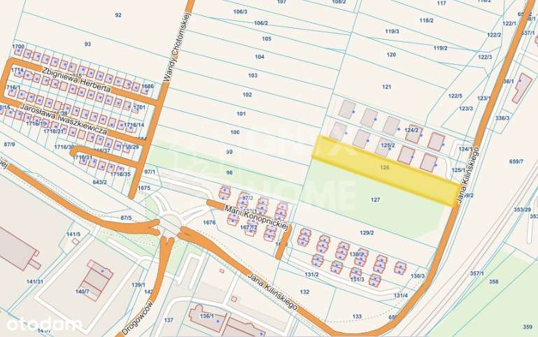 Kobylnica ul. Kilińskiego, działka objęta Mpzp-8