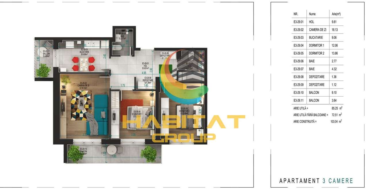 Titan 3 camere decomandat 85 mp + LOC PARCARE GRATUIT - Imagine principală: 5/10