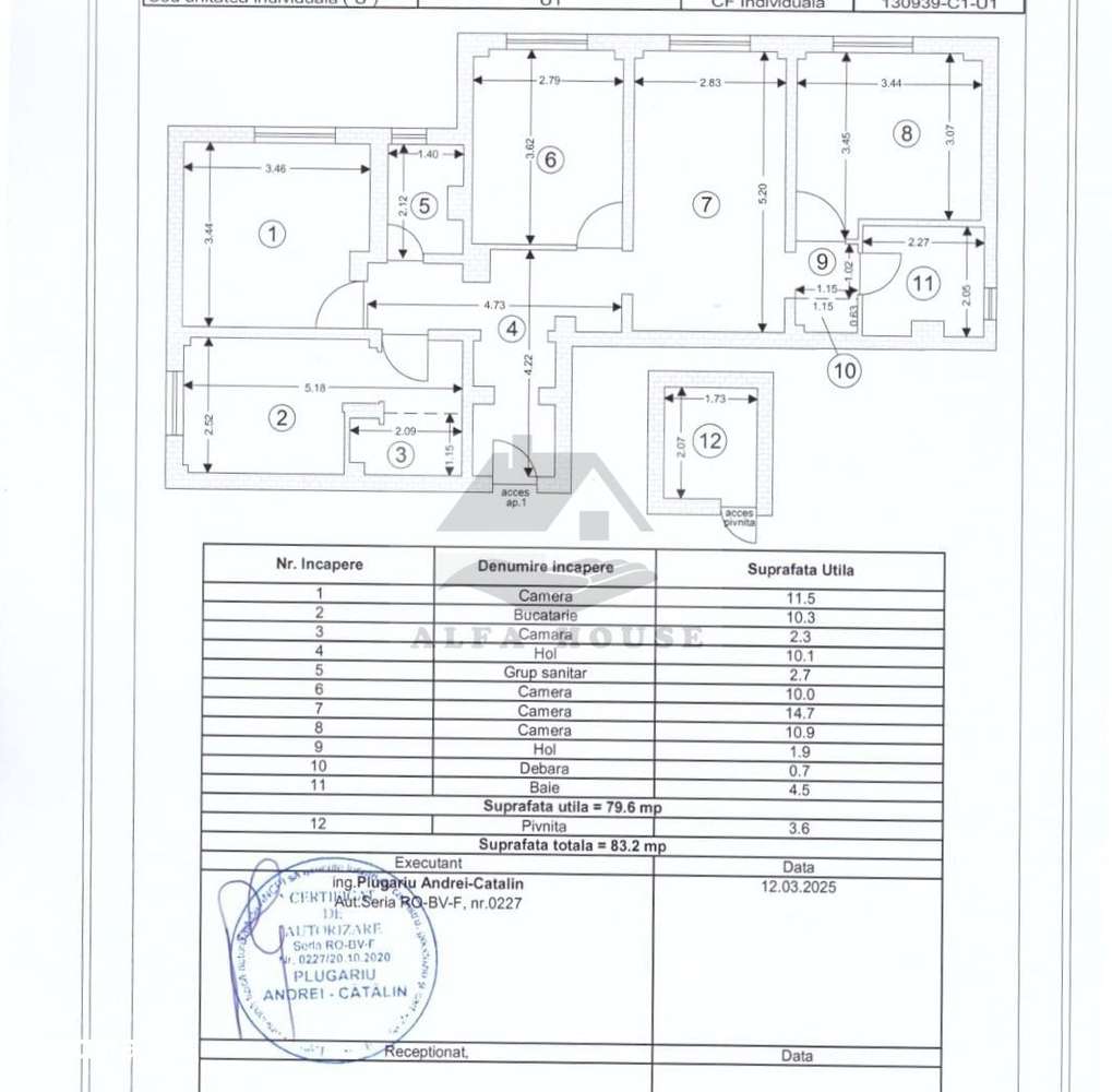 Apartament cu patru camere, zona Florilor-Craiter 80 mp-8
