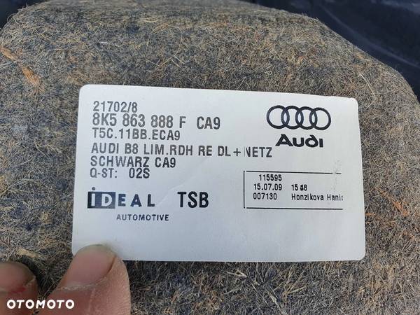 Boczki Boczek 8K5863887A 8K5863888F Bagażnika Tapicerka Soul Czarne Audi A4 B8 Sedan - 36