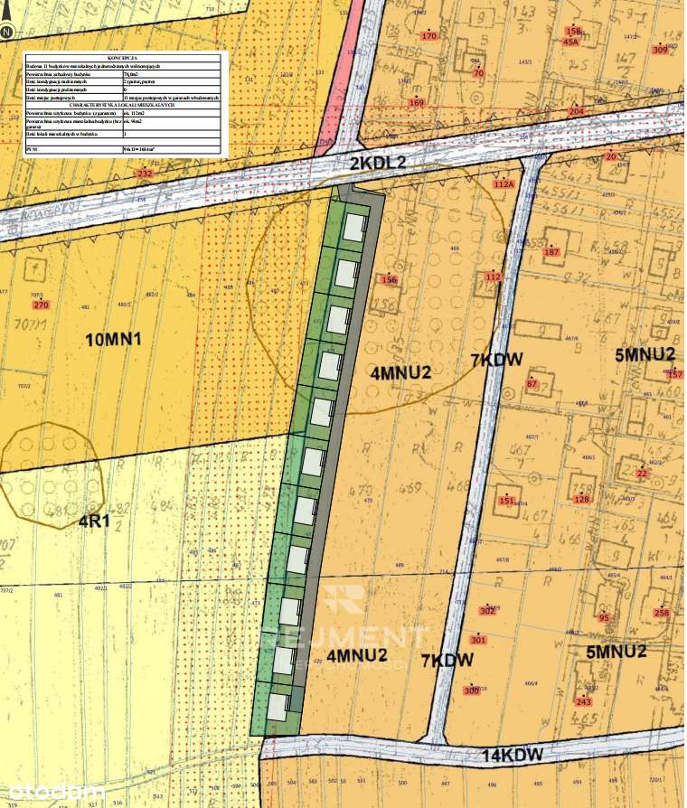 Działka 1 232 m2 PUM - 11 domów wolnostojących-1
