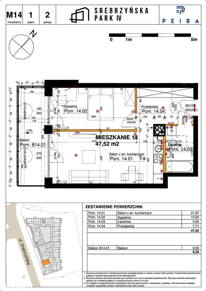 Srebrzyńska Park I​V | mieszkanie 2-pok. | M14 - Pełny obrazek: 2/9