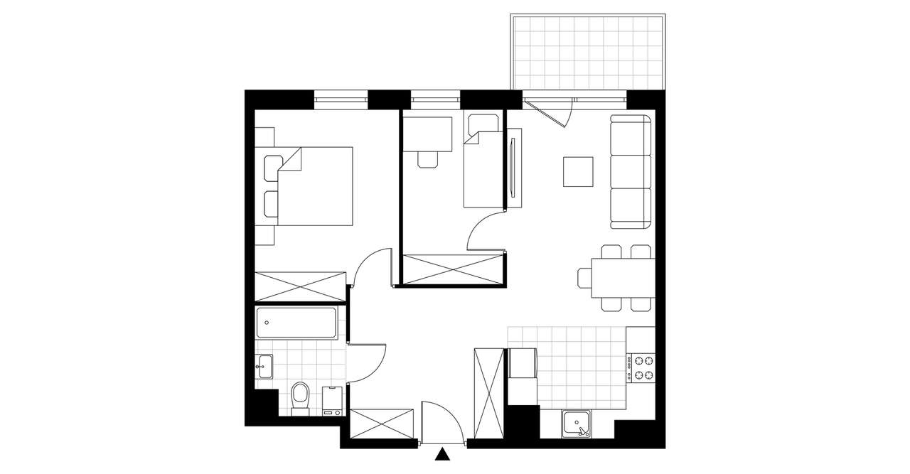 3-pokojowe mieszkanie 52m2 + balkon Bezpośrednio - Pełny obrazek: 3/8