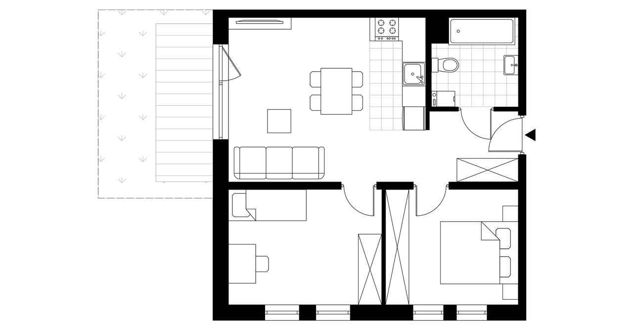 3-pokojowe mieszkanie 51m2 + ogródek Bez Prowizji - Pełny obrazek: 3/8