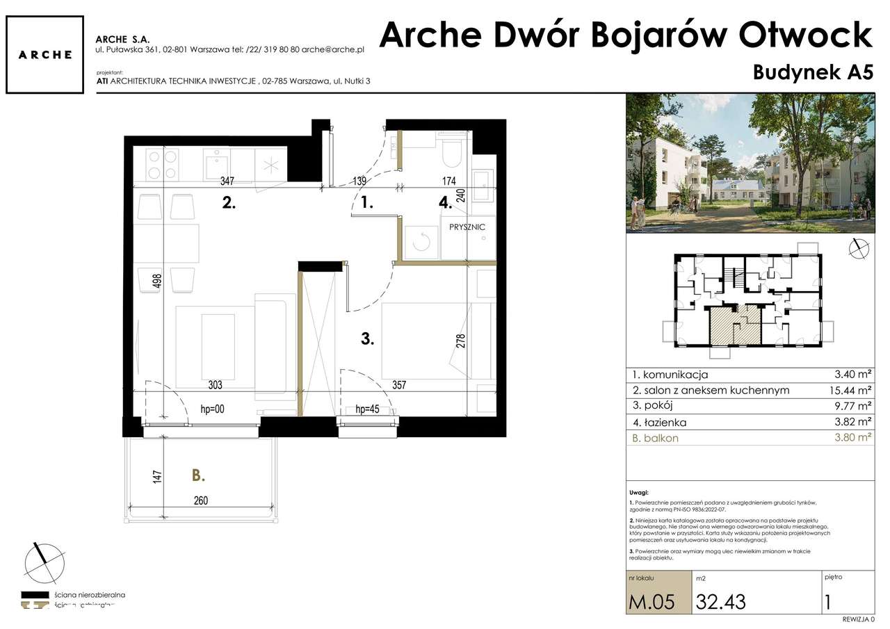 2-pokojowe mieszkanie 32m2 + balkon - Pełny obrazek: 2/6