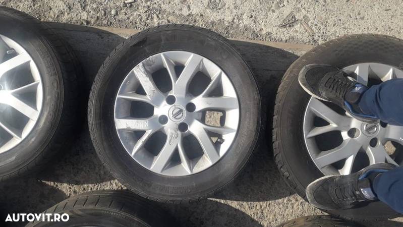 Set complet de jante Nissan Note pe 15'' cu anvelope de vara. - 2