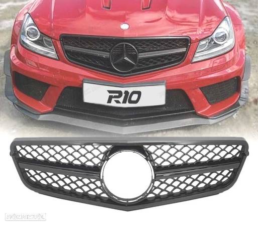 GRELHA FRONTAL PARA MERCEDES CLASE C W204 11-14 PRETO BRILHANTE - 1