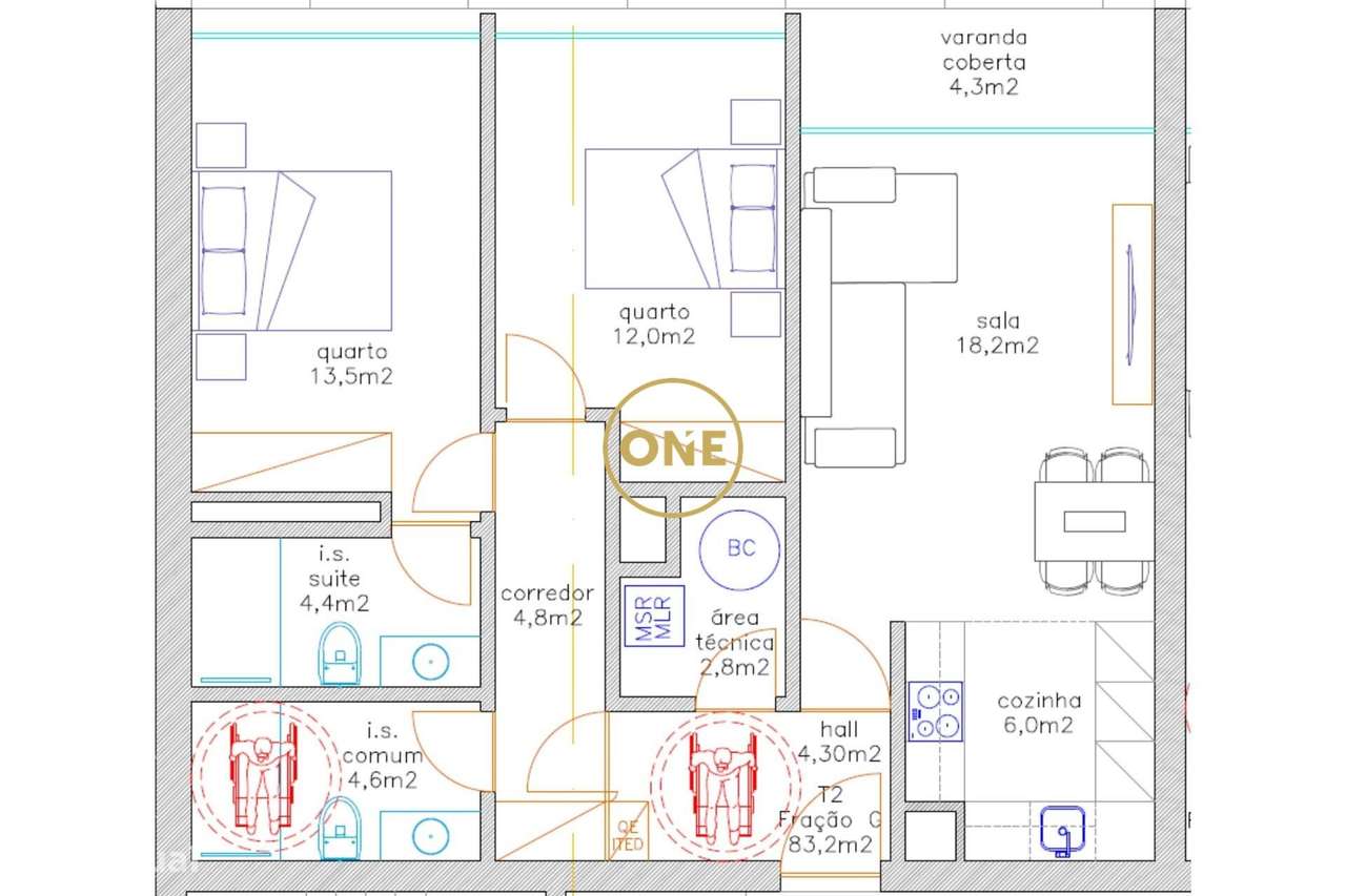 Excelente T2 com 83.20m2 no edifício Antas Redidence II para venda - Grande imagem: 4/4