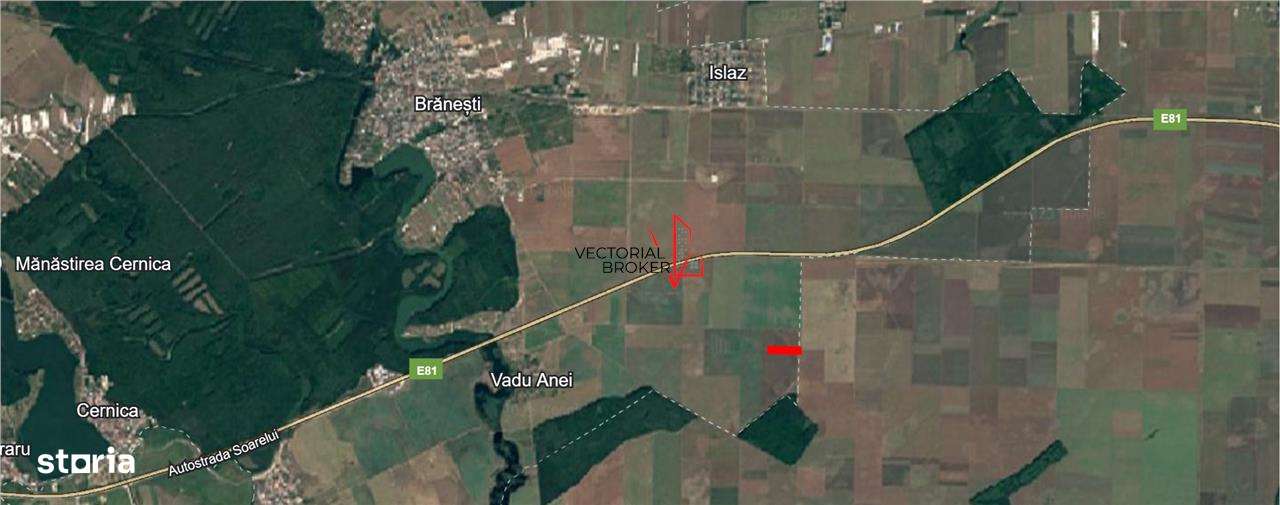 Teren extravilan 12.167 mp – Branesti, Ilfov – deschidere 27 m - Imagine principală: 4/4