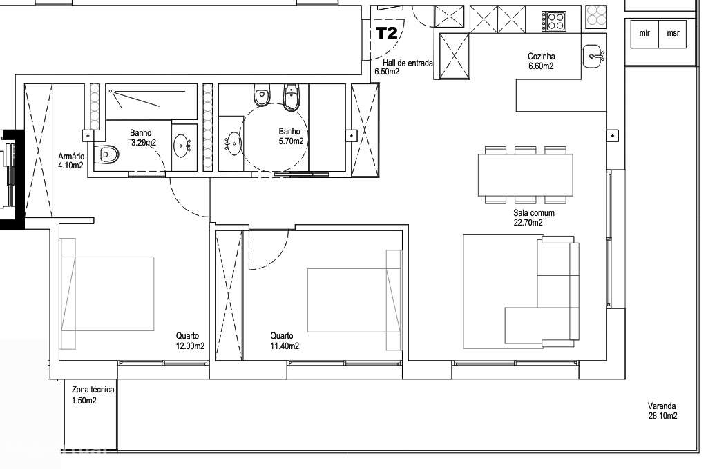 T2 Novo com Ampla Varanda, no Centro de Vila Verde - Grande imagem: 5/14