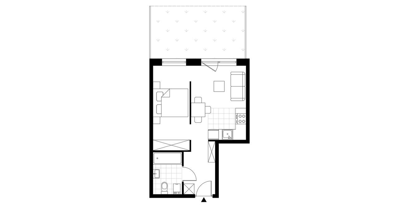2-pokojowe mieszkanie 32m2 + ogródek - Pełny obrazek: 3/8