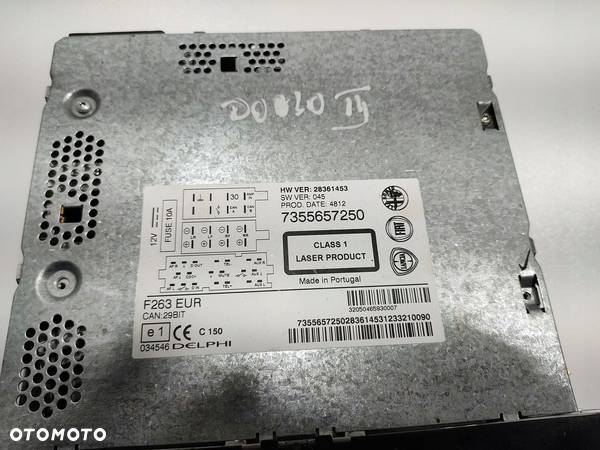 FABRYCZNE RADIO CD FIAT DOBLO II 7355657250 2010-2014 - 6