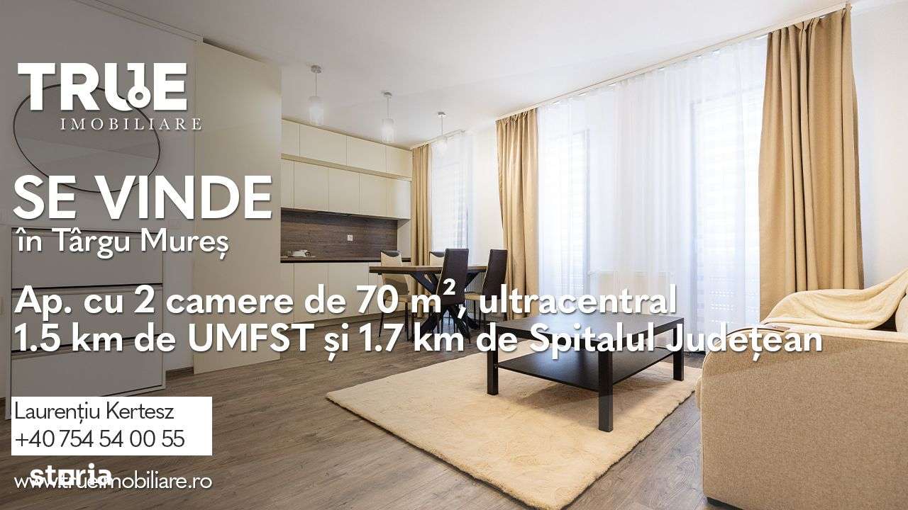 Apartament 2 camere, 70 m² utili – ultracentral, Târgu Mureș! - Imagine principală: 1/20