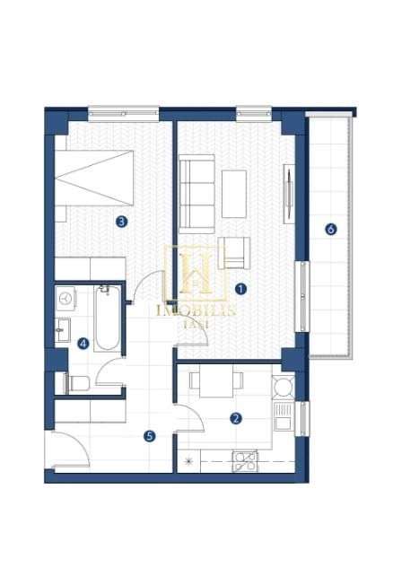 PROMO! Ap. cu 2 camere, D., et.1, 58.41mp, Galata, 95.455euro cu TVA - Imagine principală: 5/5