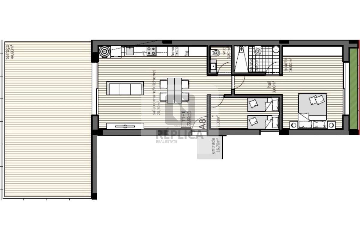 Apartamento T1+1 com Terraço no Oporto Plaza, Porto-10