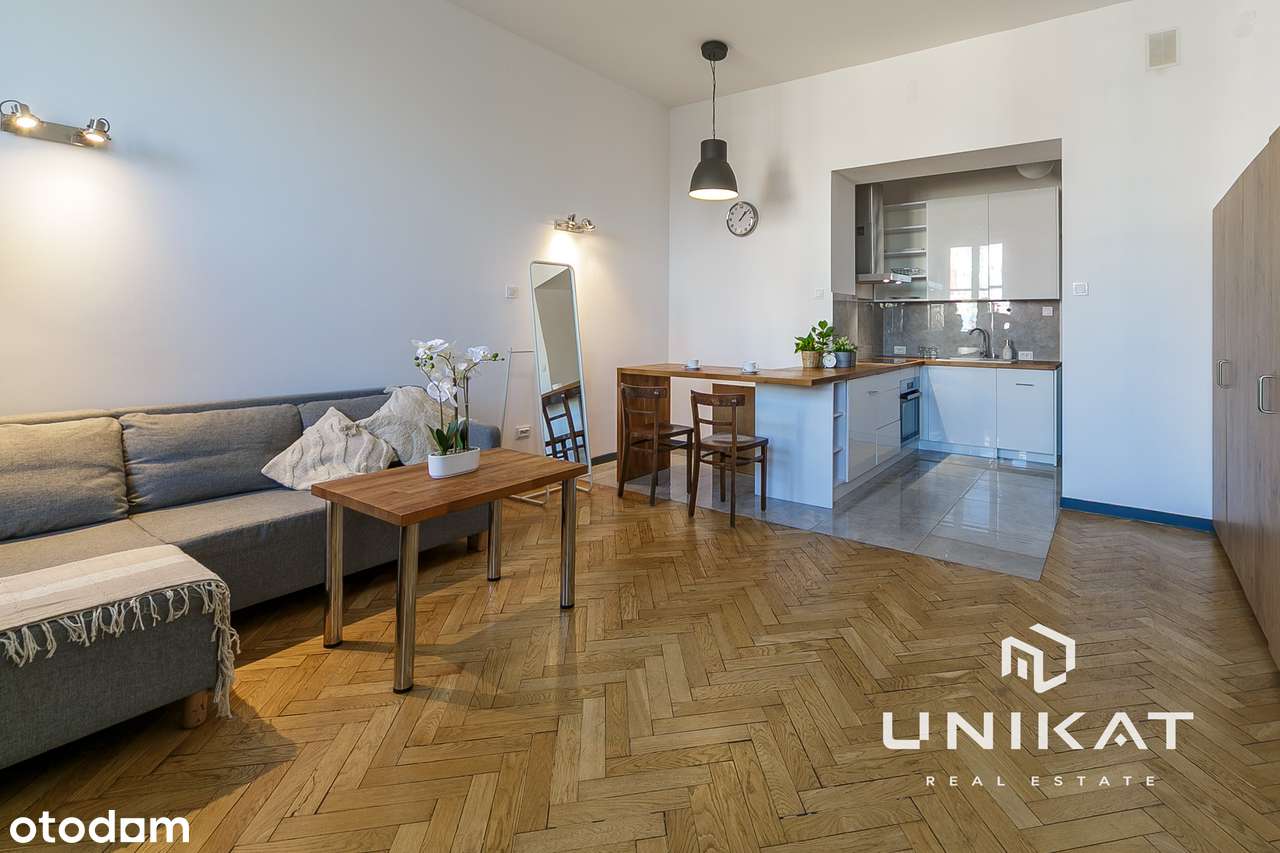 Kawalerka 34 m² | Wysokie sufity - 3,27m | M2 Wileńska | Koneser-1