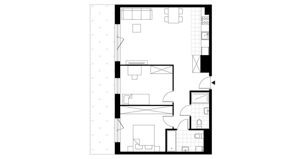 3-pokojowe mieszkanie 70m2 + ogródek Bez Prowizji - Pełny obrazek: 3/8