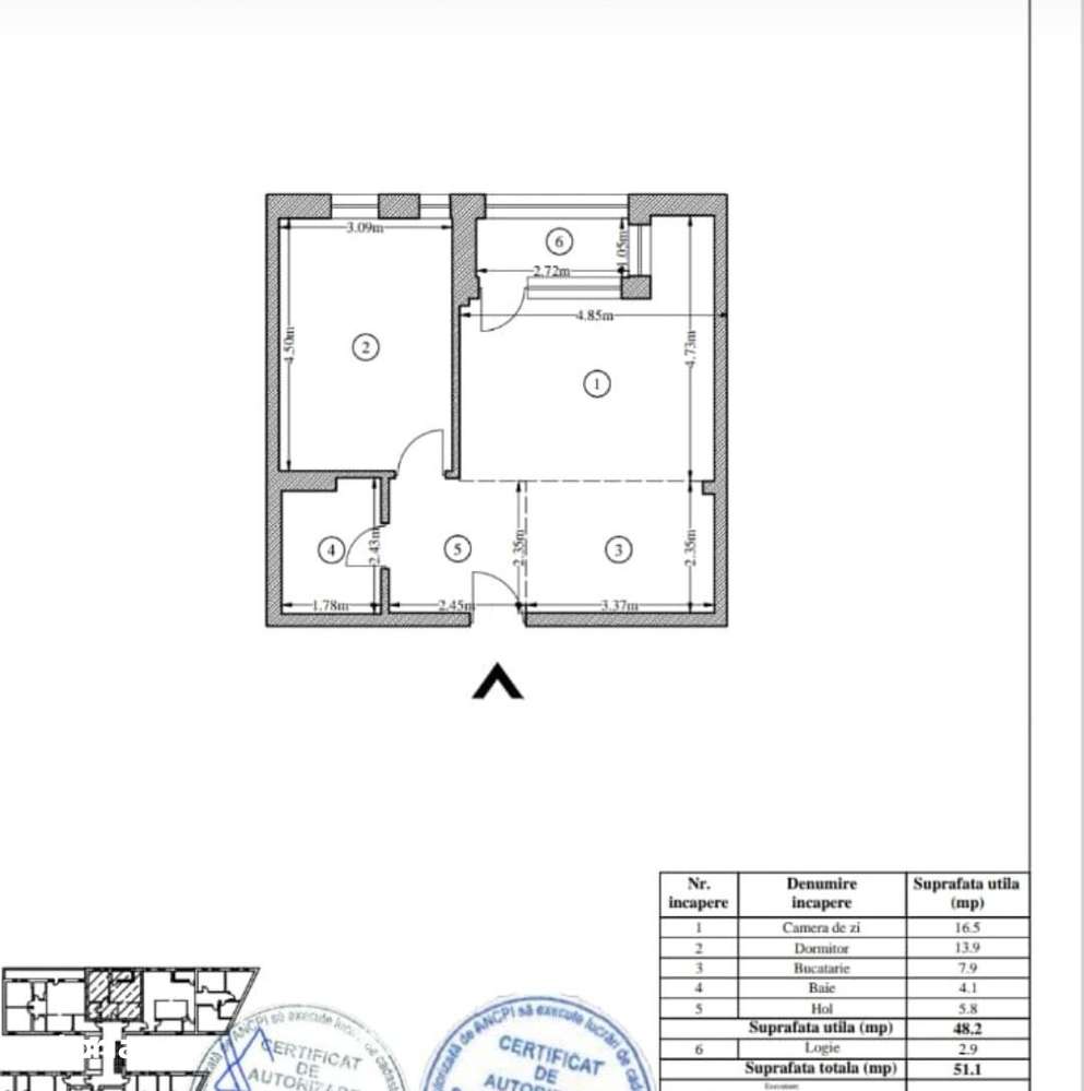 Apartament 2 camere studio Timpuri Noi metrou Ultracentral - Imagine principală: 5/9