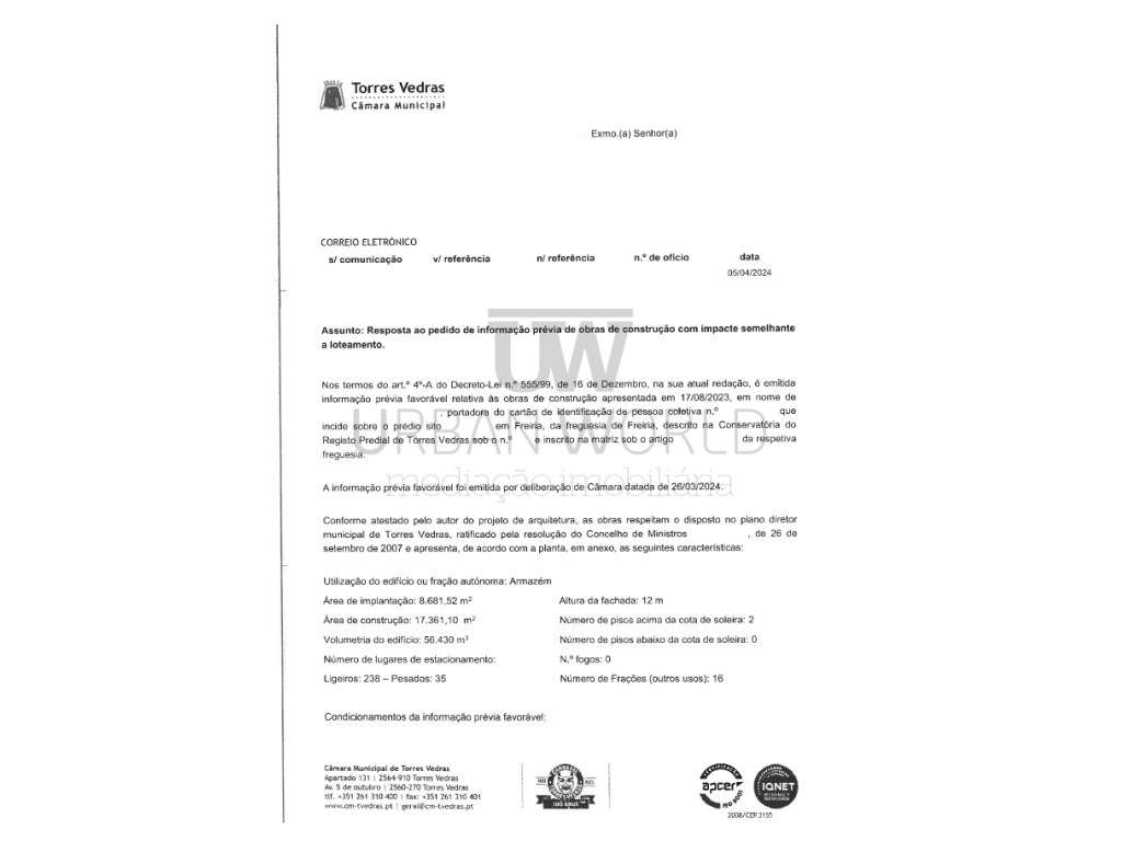 Terreno Industrial C/ PIP , Torres Vedras, 23.000 m² - Grande imagem: 5/8