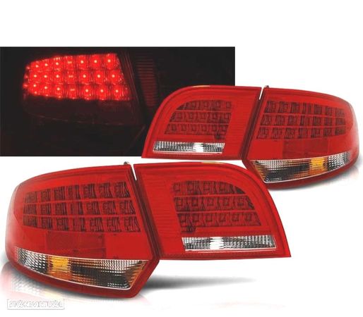 FAROLINS TRASEIROS LED PARA AUDI A3 SPORTBACK VERMELHO BRANCO - 1