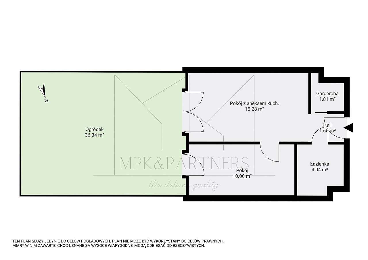 Bez prowizji! Piękne, dwupokojowe mieszkanie z dużym ogródkiem!-18