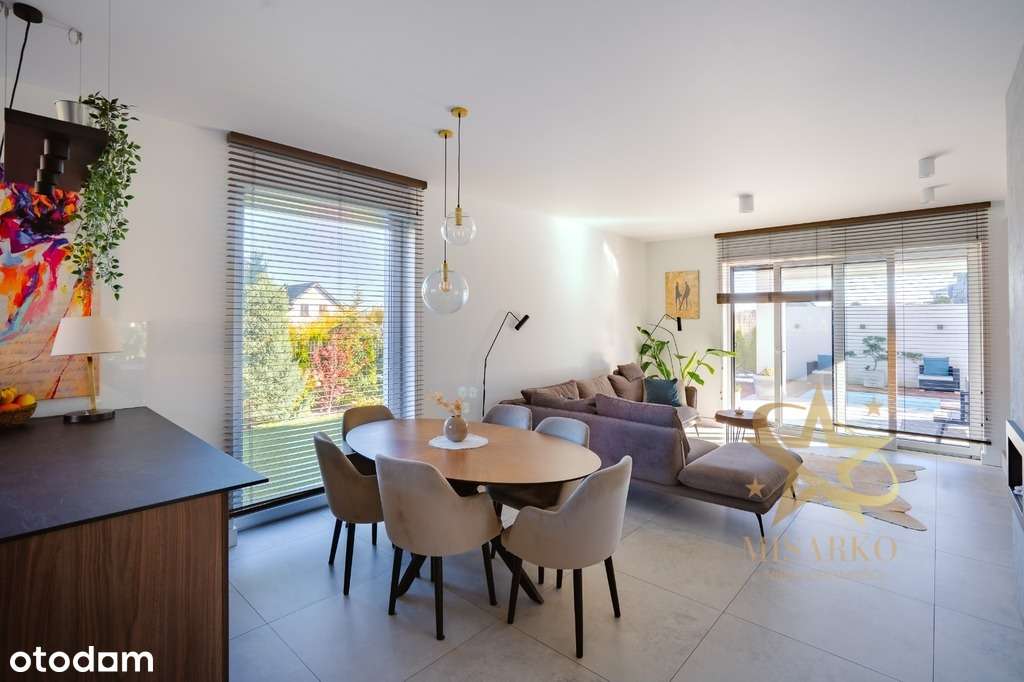 Nowoczesny dom w zabudowie bliźniaczej z basenem-13