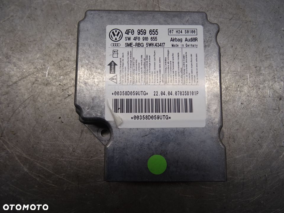 AUDI A6 C6 04-07 3.2FSI SEDAN SENSOR MODUŁ AIRBAG 4F0959655 - 1