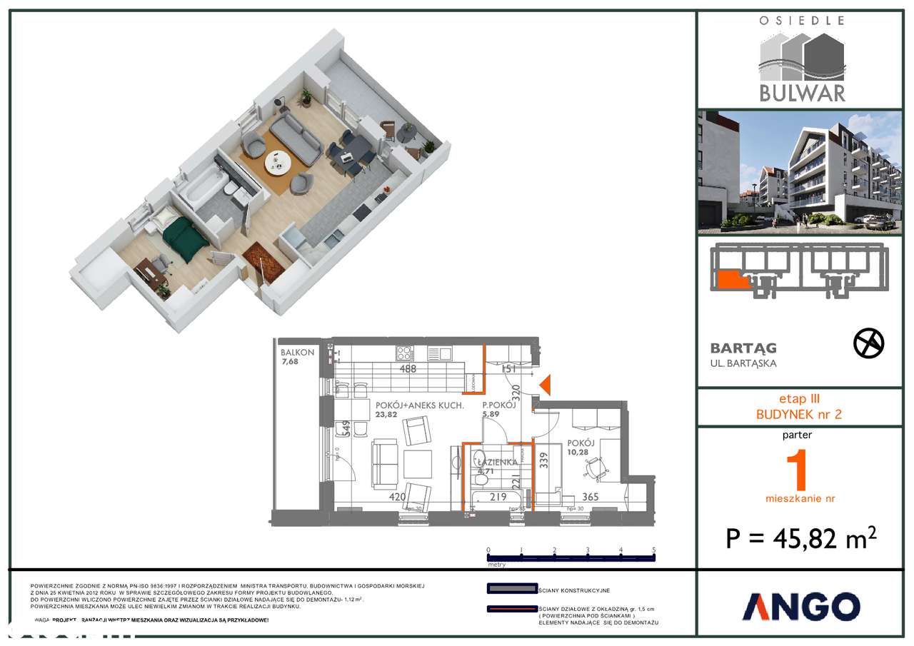 narożne mieszkanie 2 pok. - Pełny obrazek: 2/10