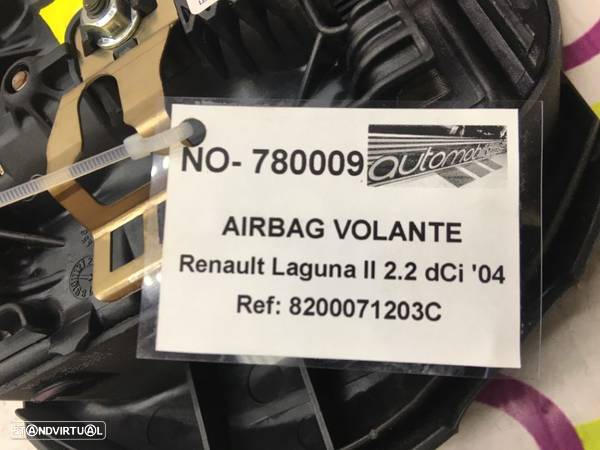 Airbag Condutor Renault Laguna II 2.2 DCi 150Cv de 2004 - Ref: 8200071203C - NO780009 - 4