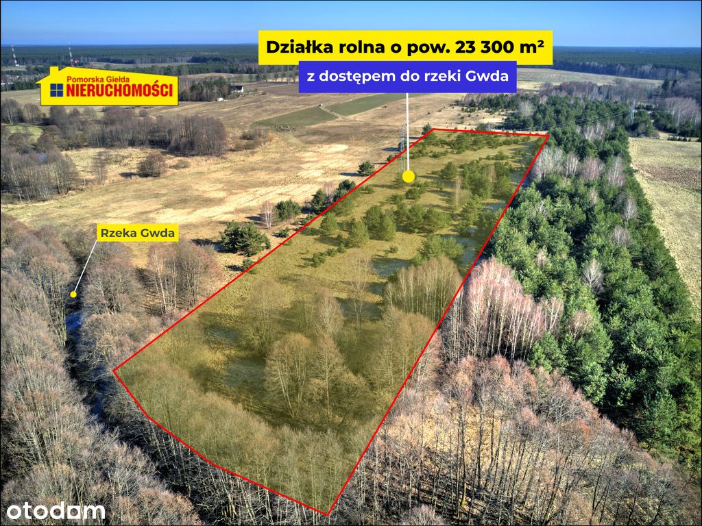 Na sprzedaż działka rolna, pow.23 300m2, Gwda Mała