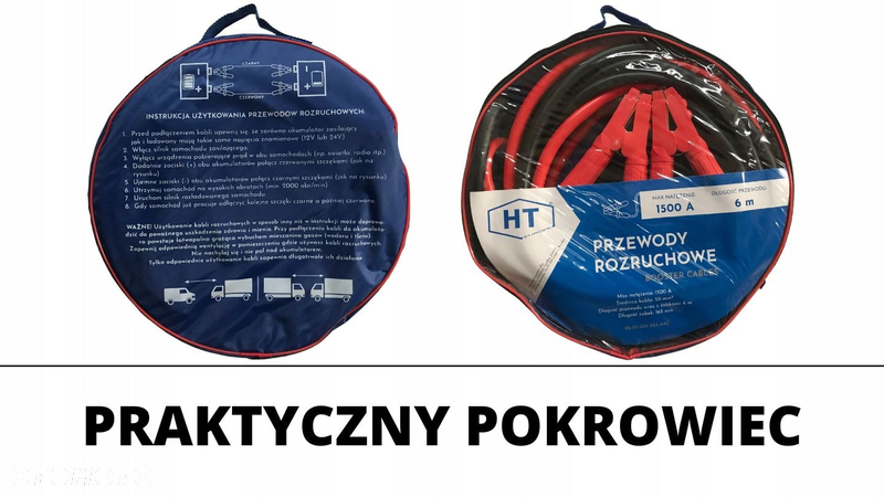 PRZEWODY KABLE ROZRUCHOWE 1500A DŁ.6M GRUBE 50MM - 7