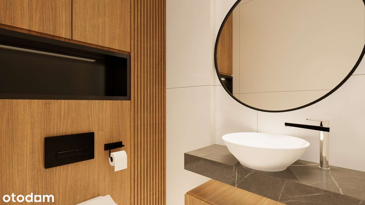 Duży bliźniak łączony 2-stan. garażem, niedaleko szkoła oraz trasy S7-19