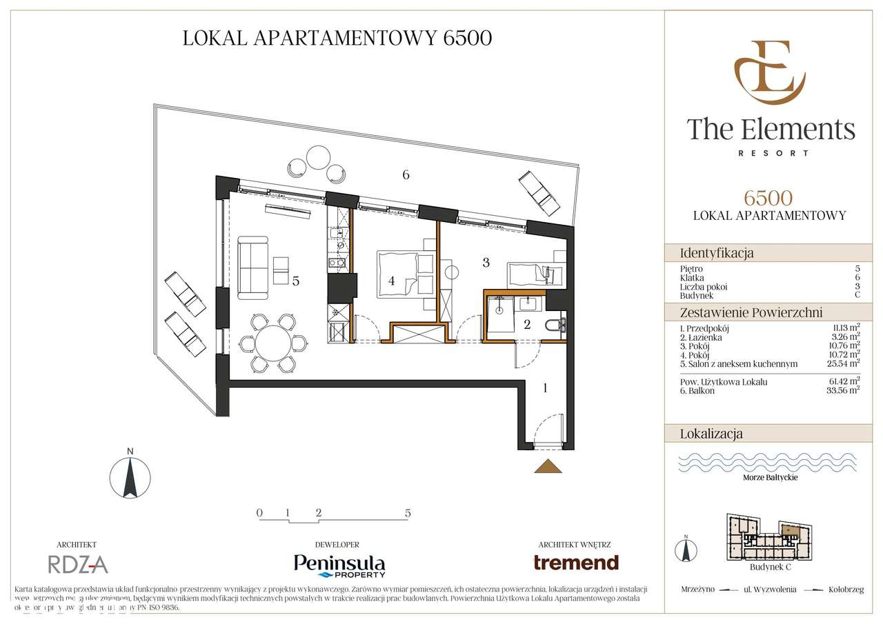 The Elements Resort | apartament 3-pok. | 6500 - Pełny obrazek: 2/7
