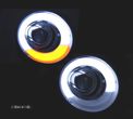 FARÓIS FRONTAIS PARA MINI COOPER R56 R57 06-10 TUBE LIGHT + PISCAS LED FUNDO PRETO - 2