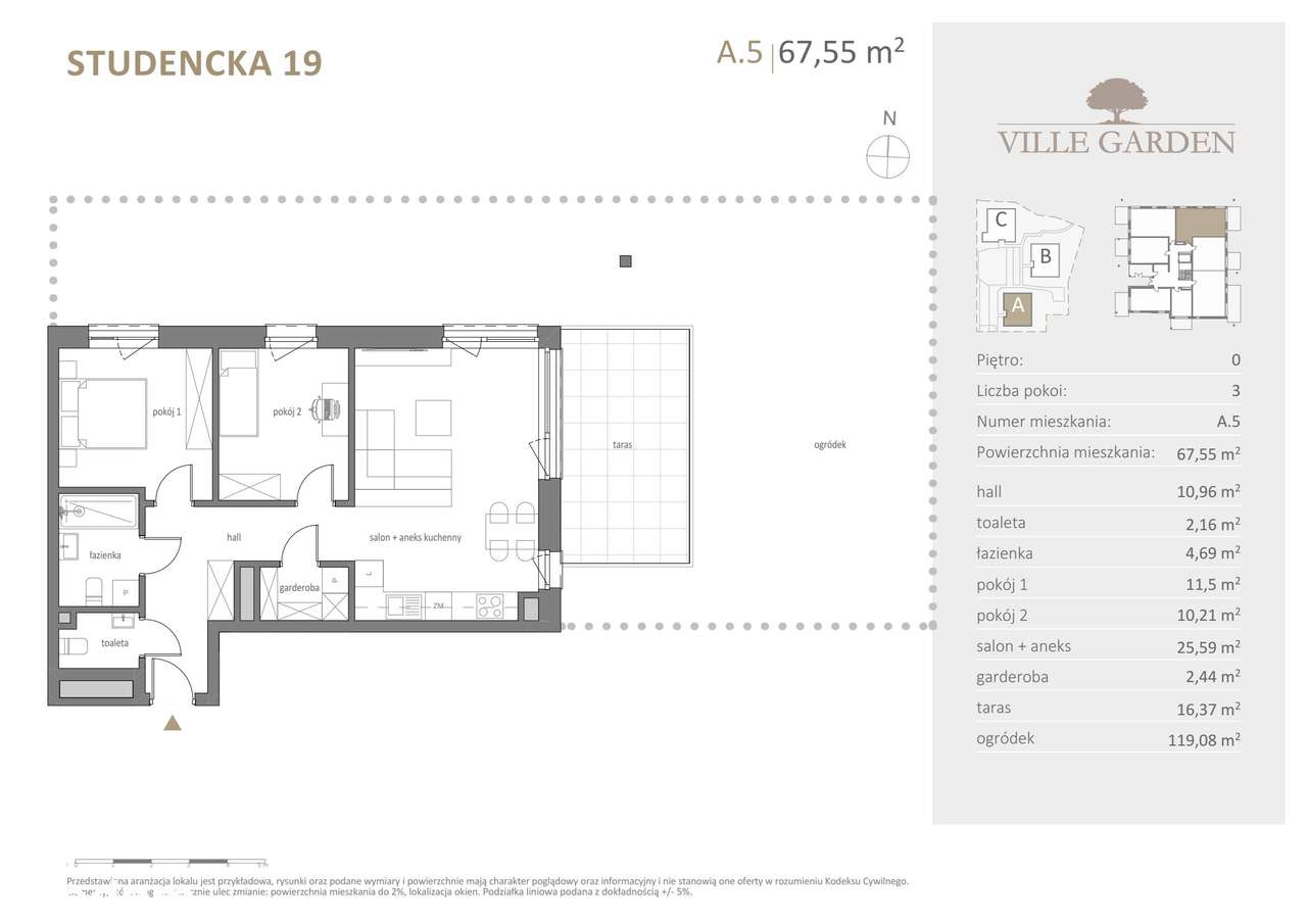 Ville Garden | mieszkanie 3-pok. | A.05 - Pełny obrazek: 3/10