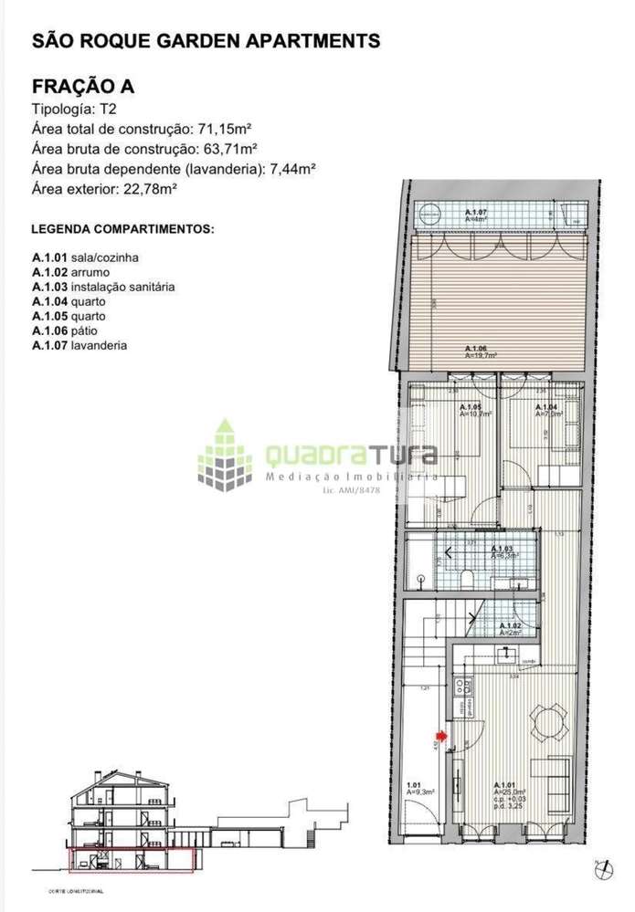 Apartamento T2 | C/ Terraço 20m2 | C/ Arrumos - Grande imagem: 3/8