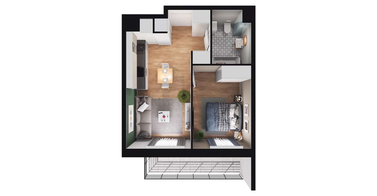 Jemiołuszki Park| mieszkanie 2-pok. | M39 - Pełny obrazek: 3/8