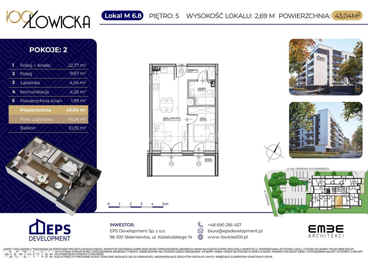 2-pokojowe mieszkanie 41m2 + balkon Bezpośrednio - Pełny obrazek: 3/8