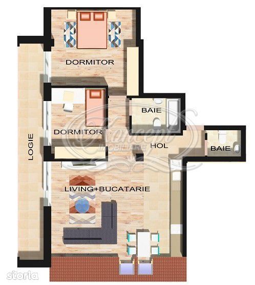 Apartament cu 3 camere, zugravit, zona Poligon