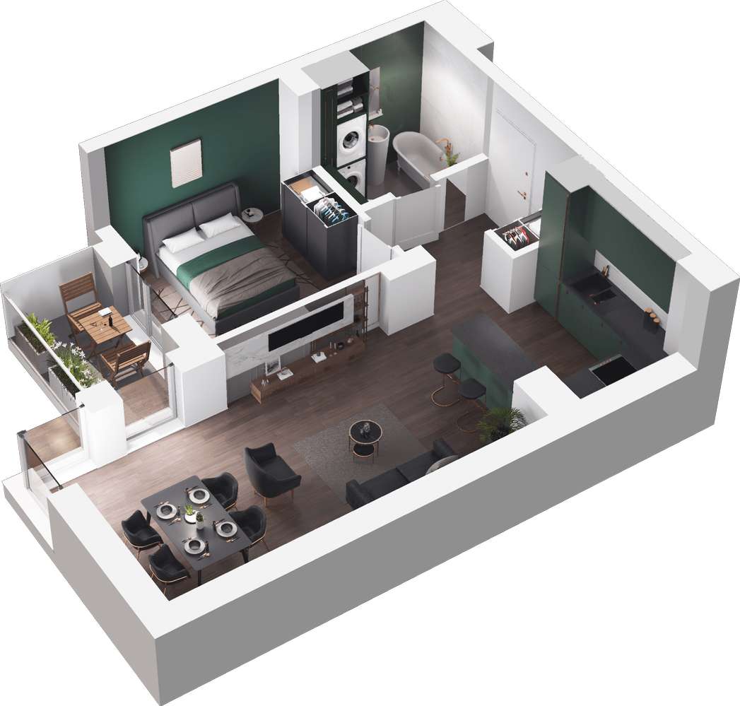 Zagajnikowa | nowe gotowe mieszkania przy parku | 2 pokoje - Pełny obrazek: 2/9