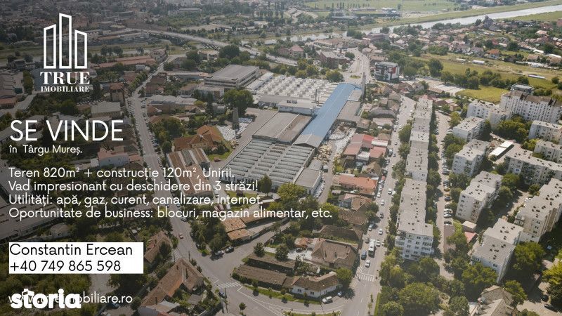 Teren 820m² + construcție 120m², Unirii, Târgu-Mureș!
