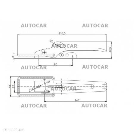 Inchizator oblon,zavor,balamale oblon ZB-01/piese remorci - 2