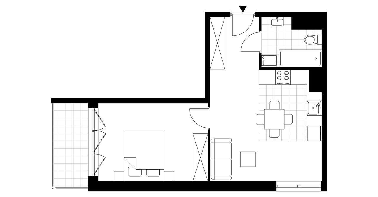 2-pokojowe mieszkanie 41m2 + balkon Bezpośrednio - Pełny obrazek: 3/8