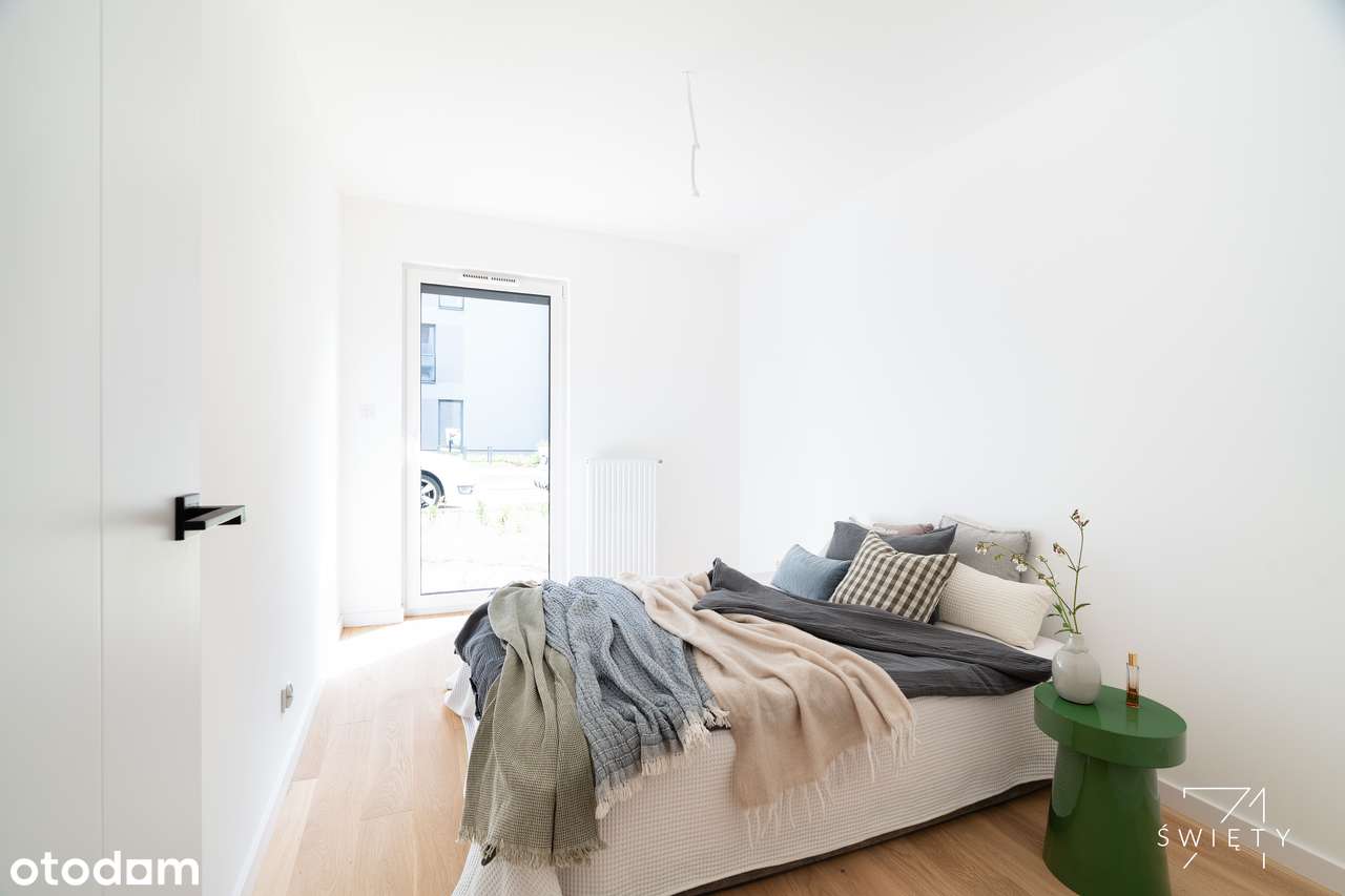 wykończenie VIP, nowoczesne dwa pokoje, ogródek