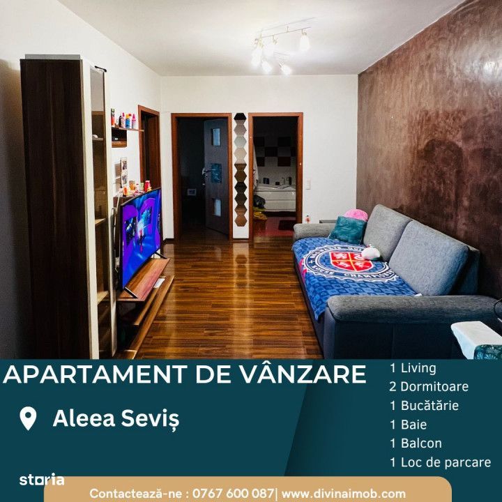 Apartament spatios 3 camere | 73 mp utili | Parcare | Aleea Sevis
