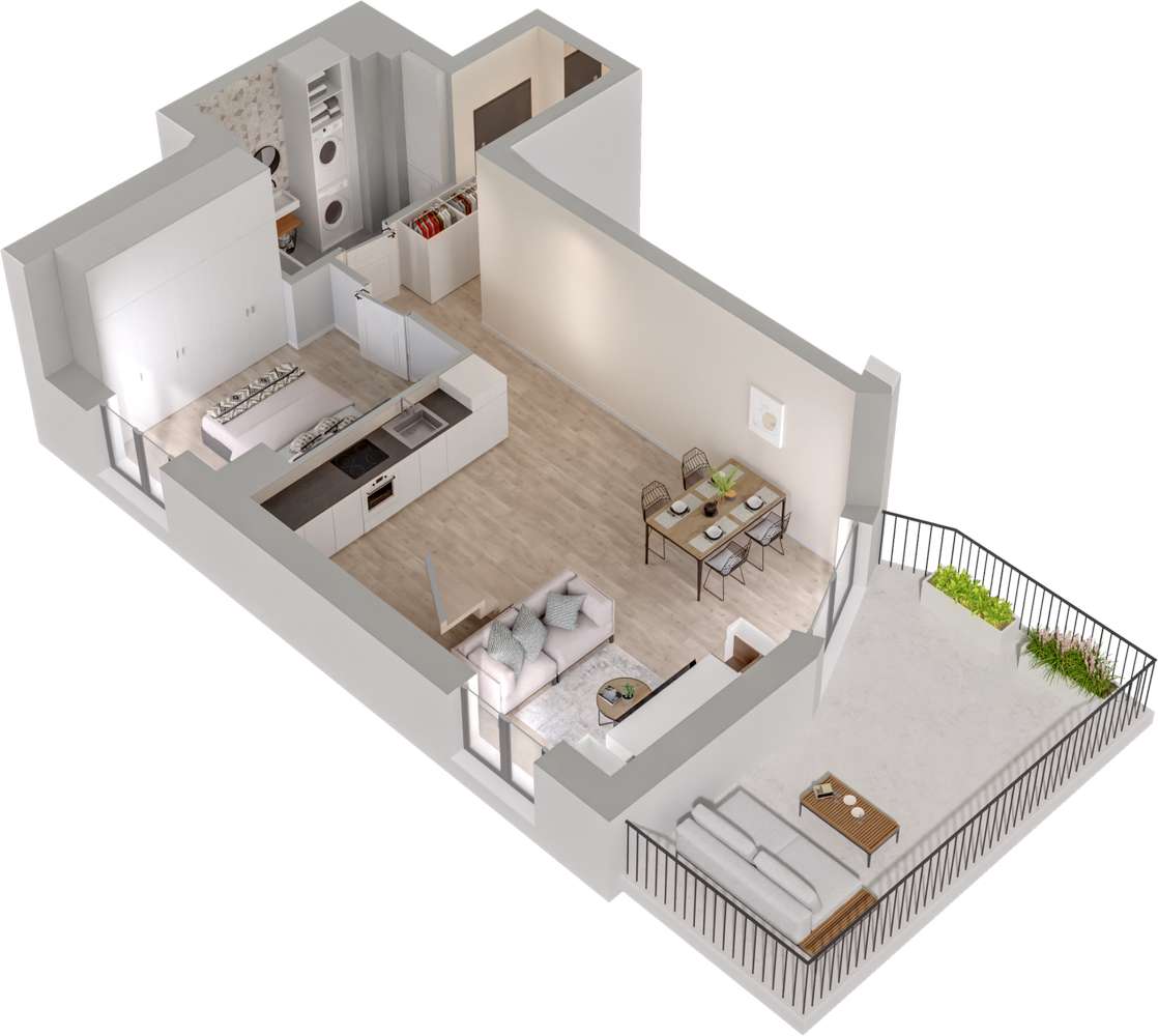 5.M.15 | 69,4 m² | 3 pokoje dwupoziomowe z tarasem | Krzyki- Gaj (lokal 5.M.15)