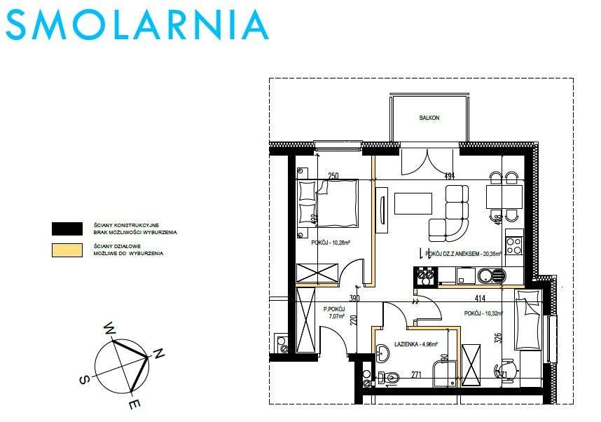 "Nowa Smolarnia" 53 m2 3 pok.-1