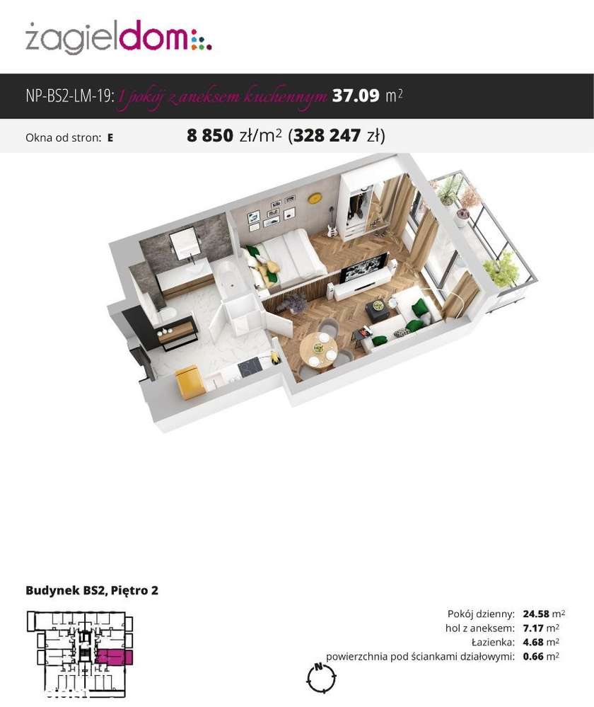 Niwa Park etap II | nowe mieszkanie BS2 19 - Pełny obrazek: 2/8