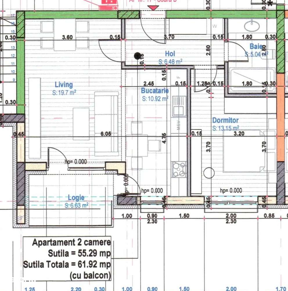 Ap 2 camere 56mp utili / priveliste libera / 15 min metrou 1 Dec 1918 - Imagine principală: 2/12